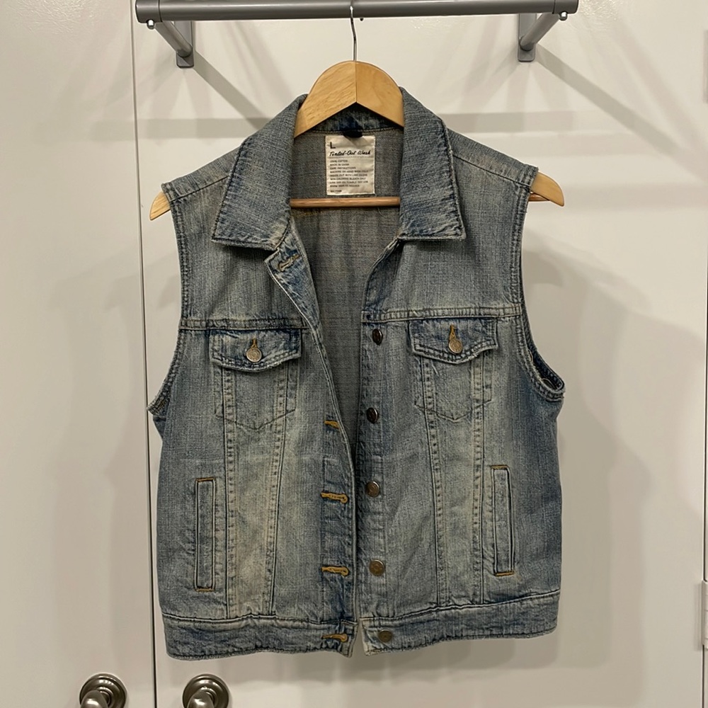 J. Crew Denim Vest, Size Large